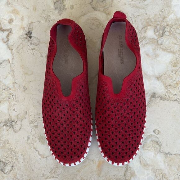 ILSE JACOBSEN - TULIP Slip on Flats Deep Red - Picture 11 of 14